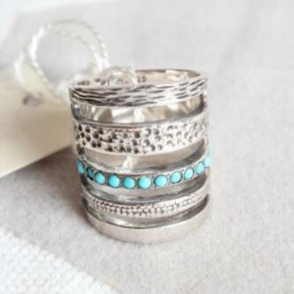 Pamela love ring sterling silver with tourquoise inlay - Picture 3 of 13